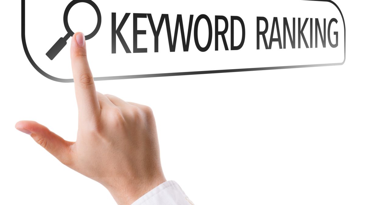 Keyword Ranking written in search bar on virtual screen